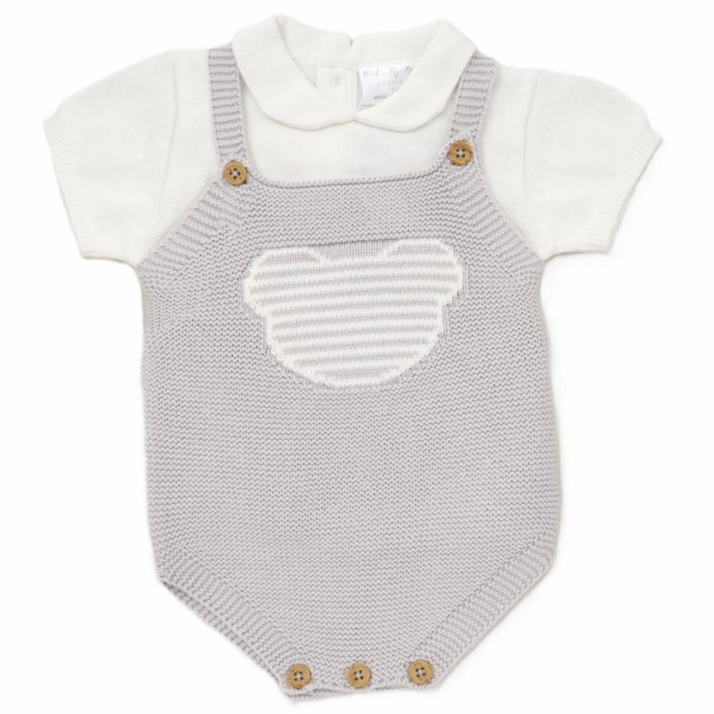 Rock a bye baby D07270 61112090 RBD07270 Cotton knit Dungaree Set "Teddy" ( 0-12 months)