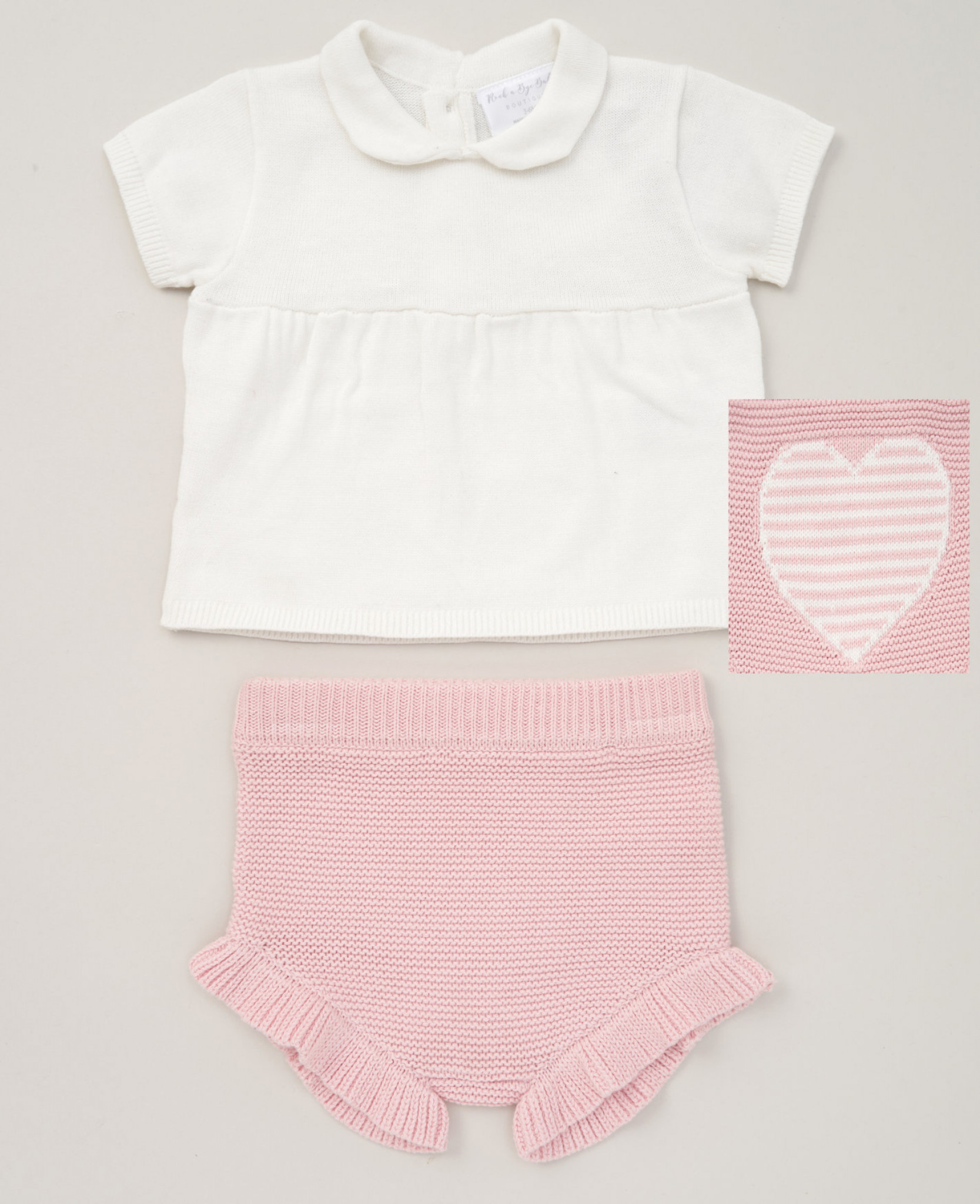 Rock a bye boutique D07273  RBD07273P Cotton knit Top and Shorts (0-12 months)