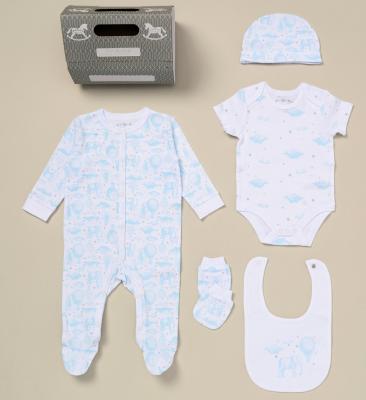 Rock a bye boutique D07312 * RBD07312-S Elephant 5 Piece Layette & Bag(NB - 6m)