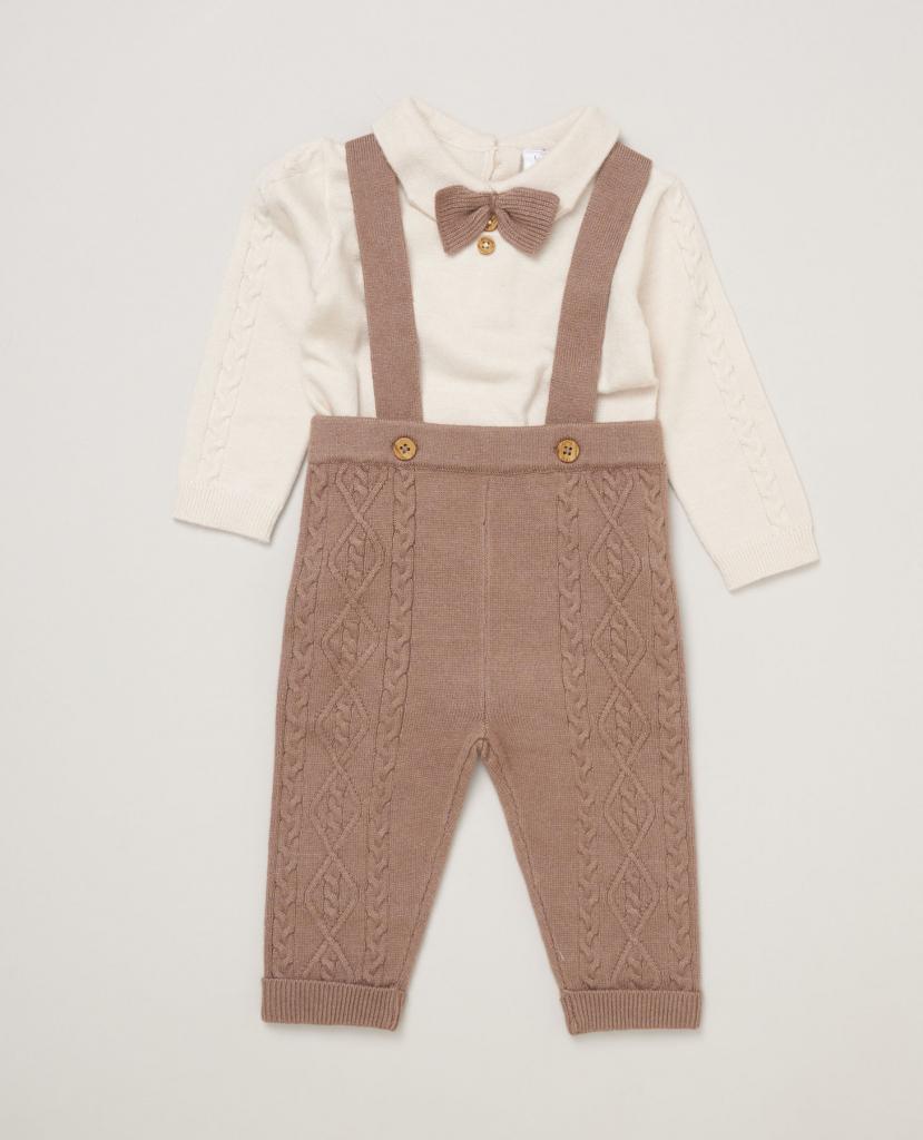 Little Gent E07665  LGE07665 Dungaree Knit set(0-12 months)