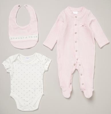 Rock a bye boutique E07779 * RBE07779 Ribbed velour nursery Layette Set (Nb-6 months)