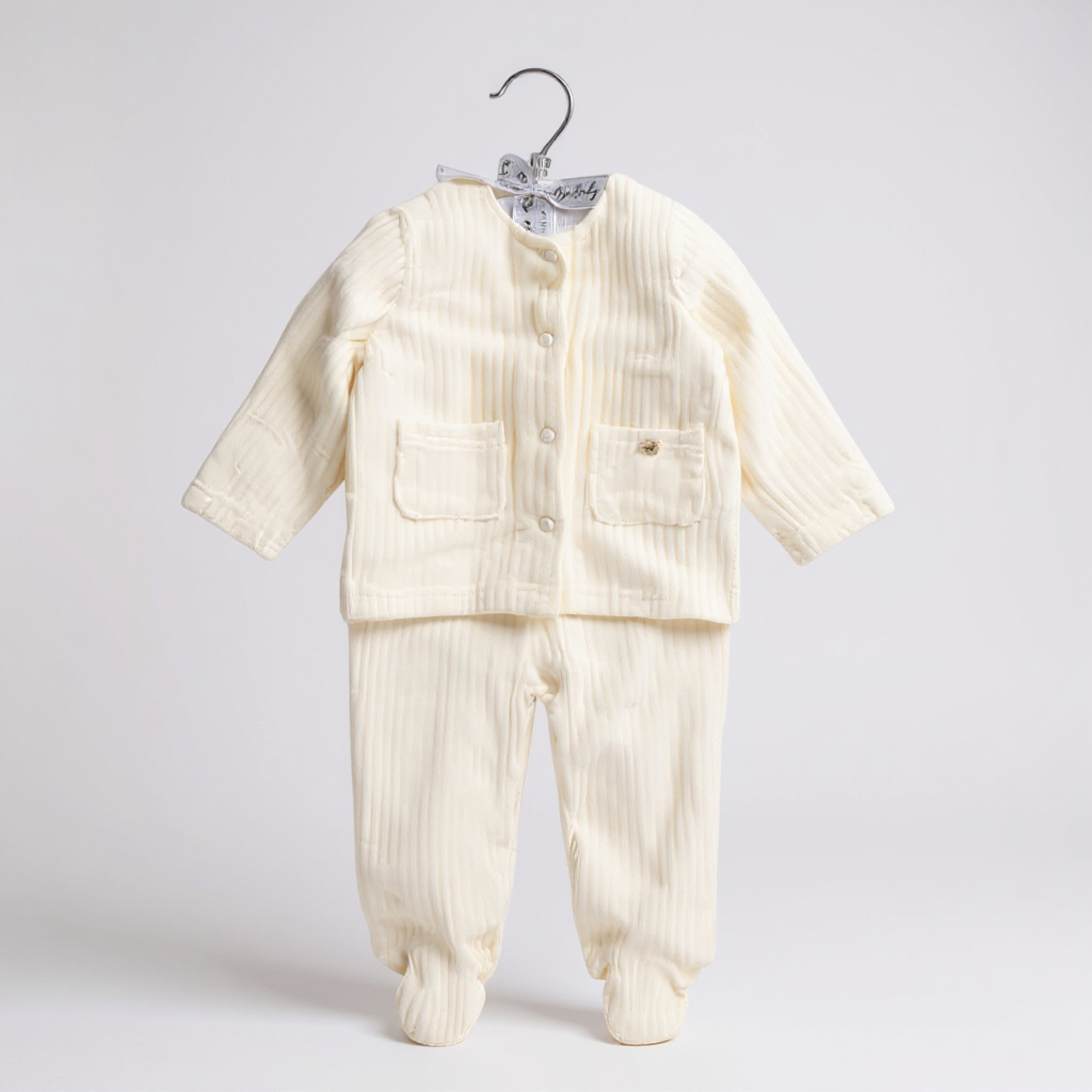 Rock a bye boutique E07784 * RBE07784W  Ribbed Velour Nursery Set (0-9 months)