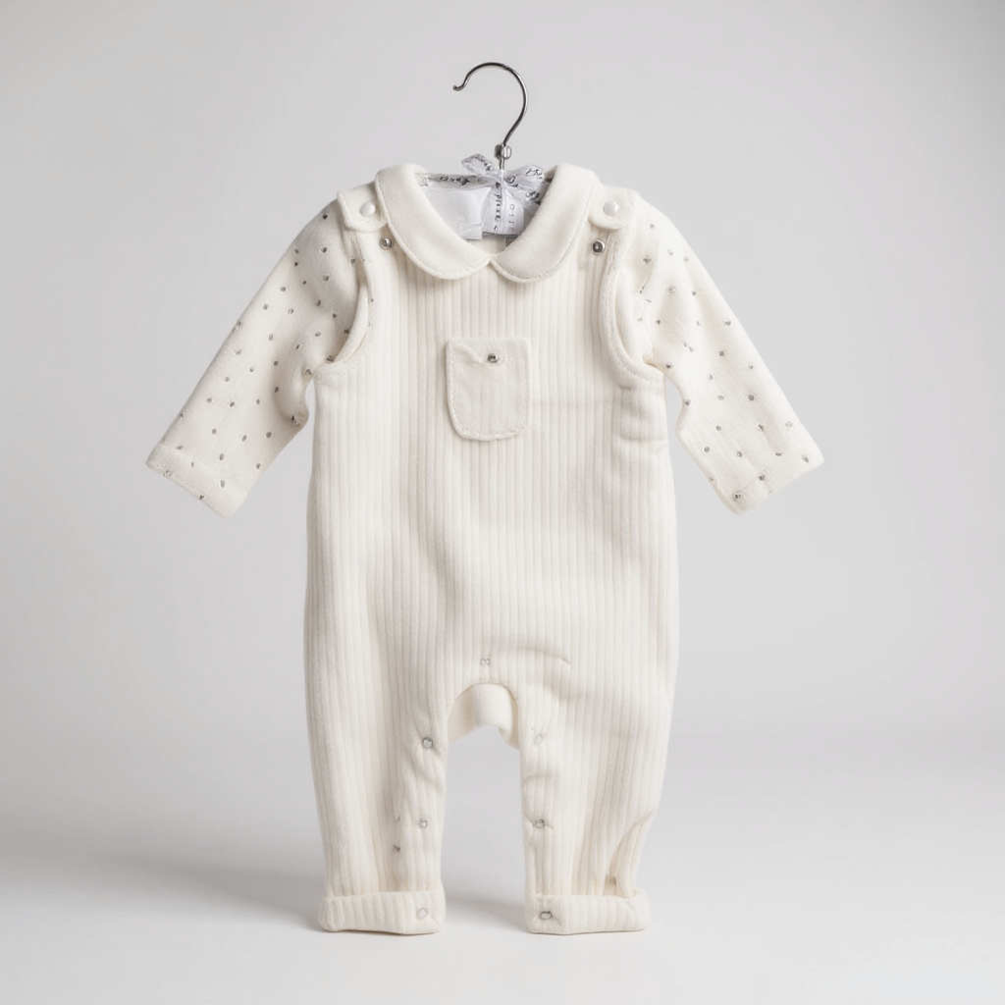 Rock a bye boutique E07790 * RBE07790W  Ribbed velour dungaree  Set (0-9 months)
