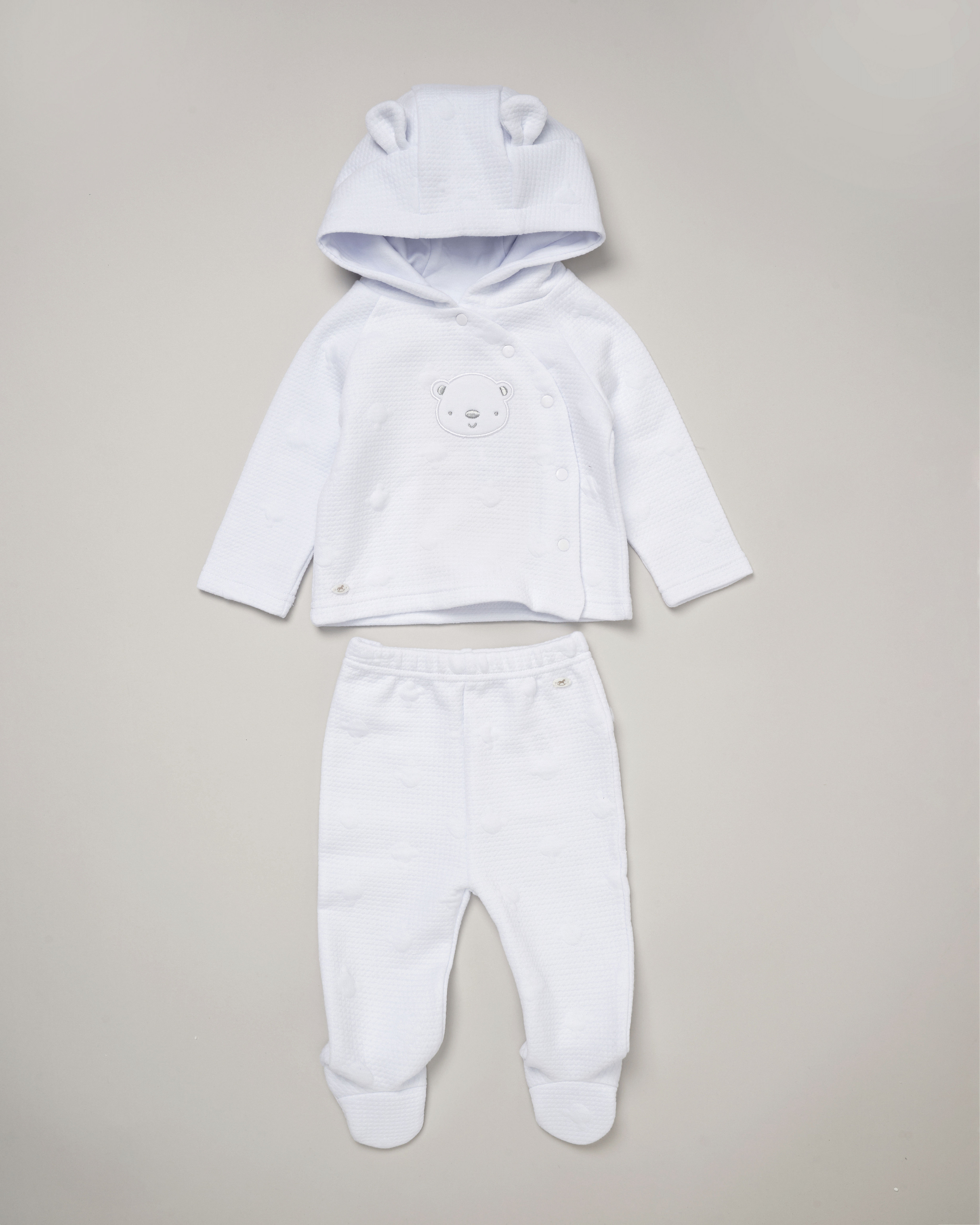 Rock a bye boutique E07800 * RBE07800A Teddy textured Hooded Set (Nb-6 months)