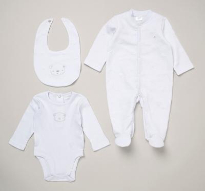 Rock a bye boutique E07816 * RBE07816W Teddy Textured Layette Set (Nb-6 months)