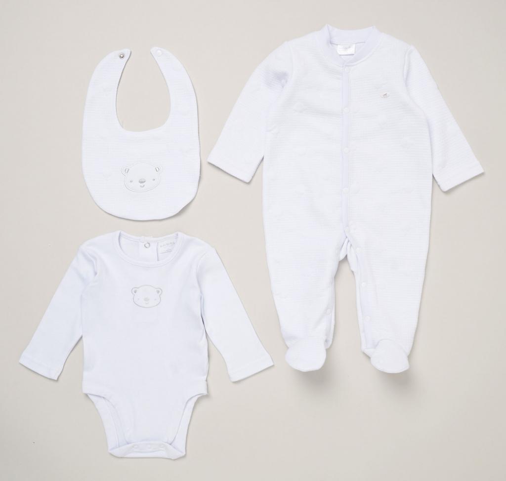 Rock a bye boutique E07816 * RBE07816 Teddy textured Layette Set (Nb-6 months)