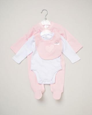 Rock a bye boutique E07817 * RBE07817SN Heart Textured Layette Set (Newborn ONLY) SINGLE