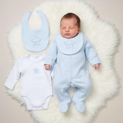 RBE07818S  Star Textured Layette Set  (Nb-6 months)