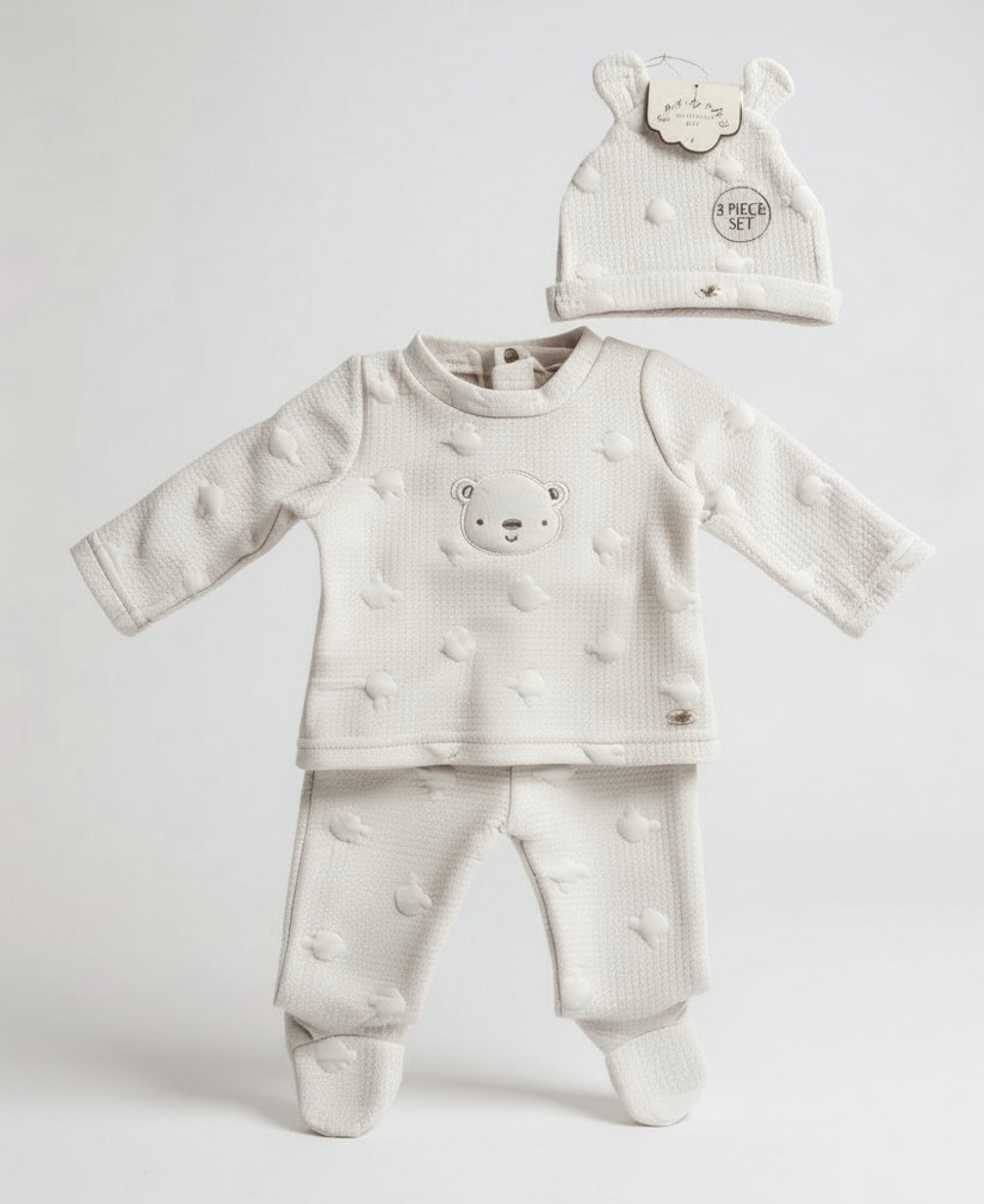Rock a bye boutique E07820 * RBE07820-W Teddy textured Set (Nb-6 months)