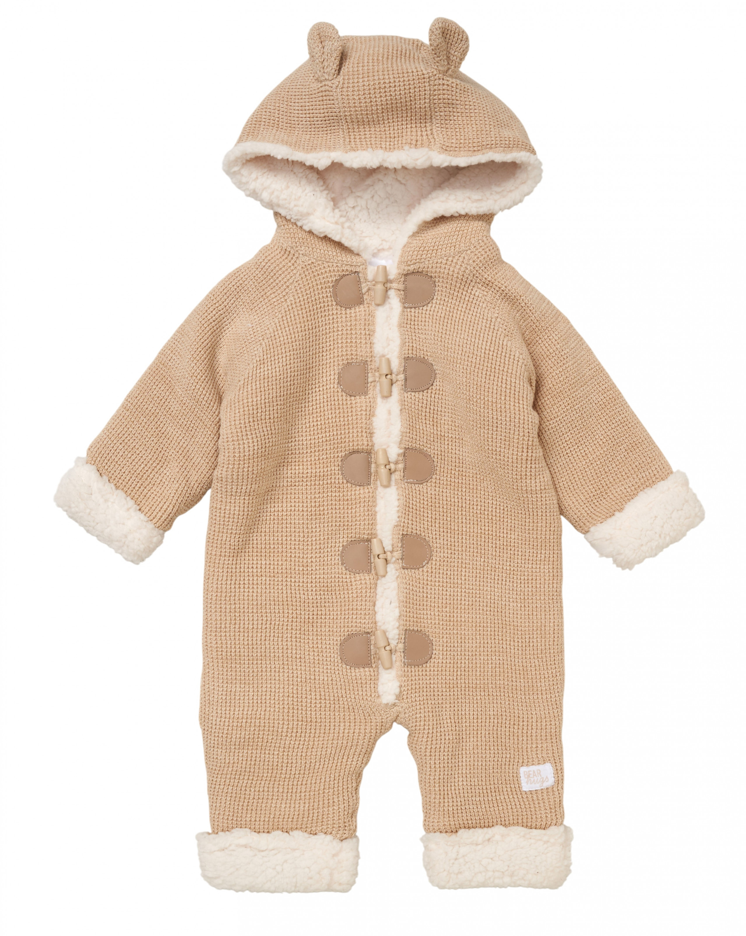 Rock a bye boutique E07896  RBE07896B Beige Borg and Knit Pram Suit(0-12 months)