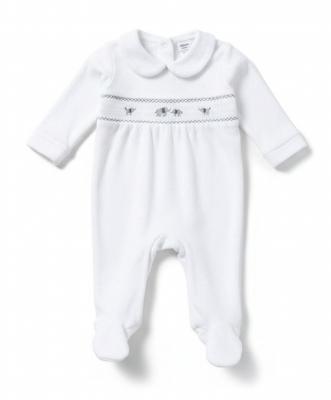 Rock a bye boutique E08291-1 * RBE08291-W Smocked Elephant Velour All In One (0-9 months)
