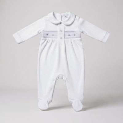 Rock a bye boutique E08292-1 * RBE08292-W Smocked "Star" Velour  All In One (0-9 months)
