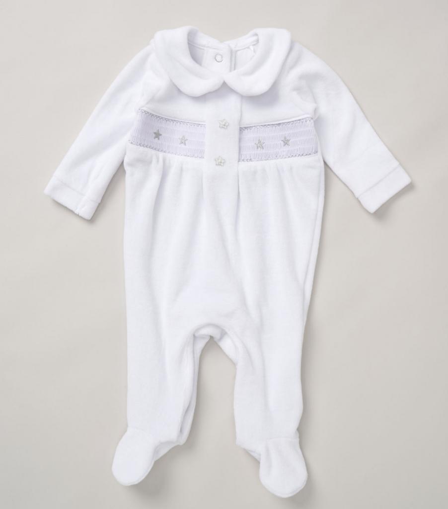 Rock a bye boutique E08292-1 * RBE08292 Smocked Star Velour  All in one(0-9 months)