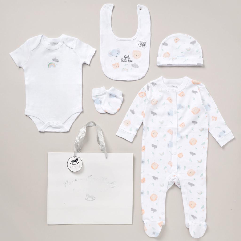 Rock a bye boutique E08829  RBE08829 "Hello" 5 Piece Layette Set (Nb-6 months)