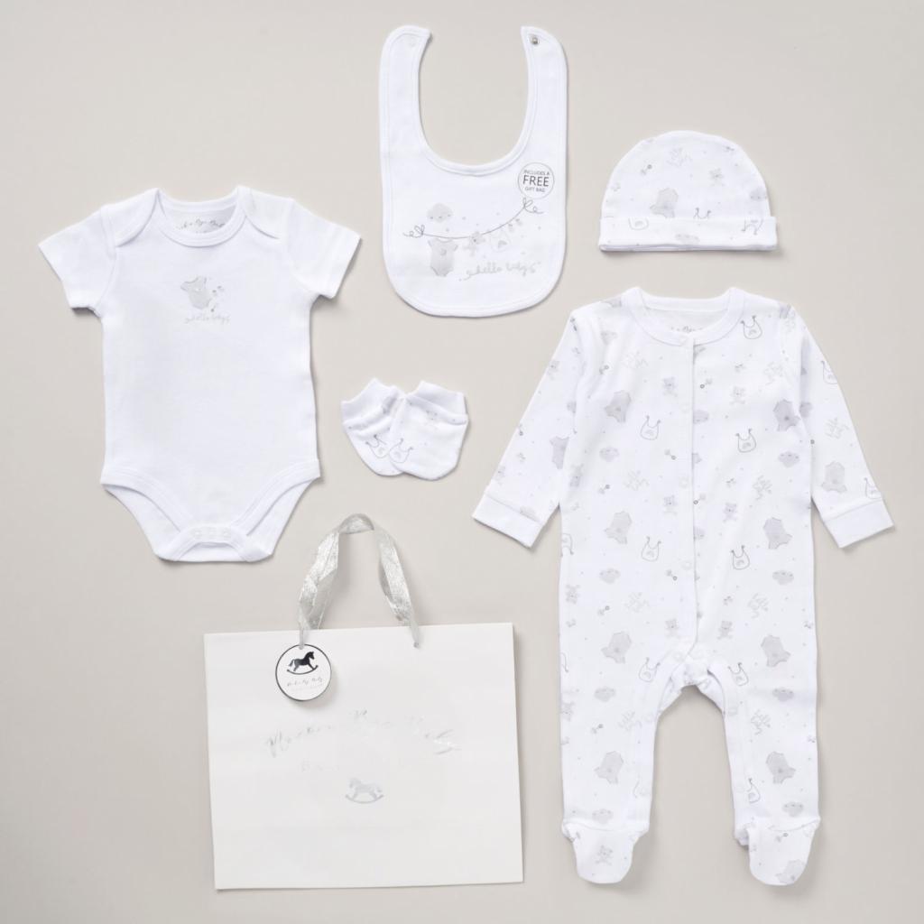 Rock a bye boutique E08832  RBE08832 "Hello Baby" 5 Piece Layette Set (Nb-6 months)