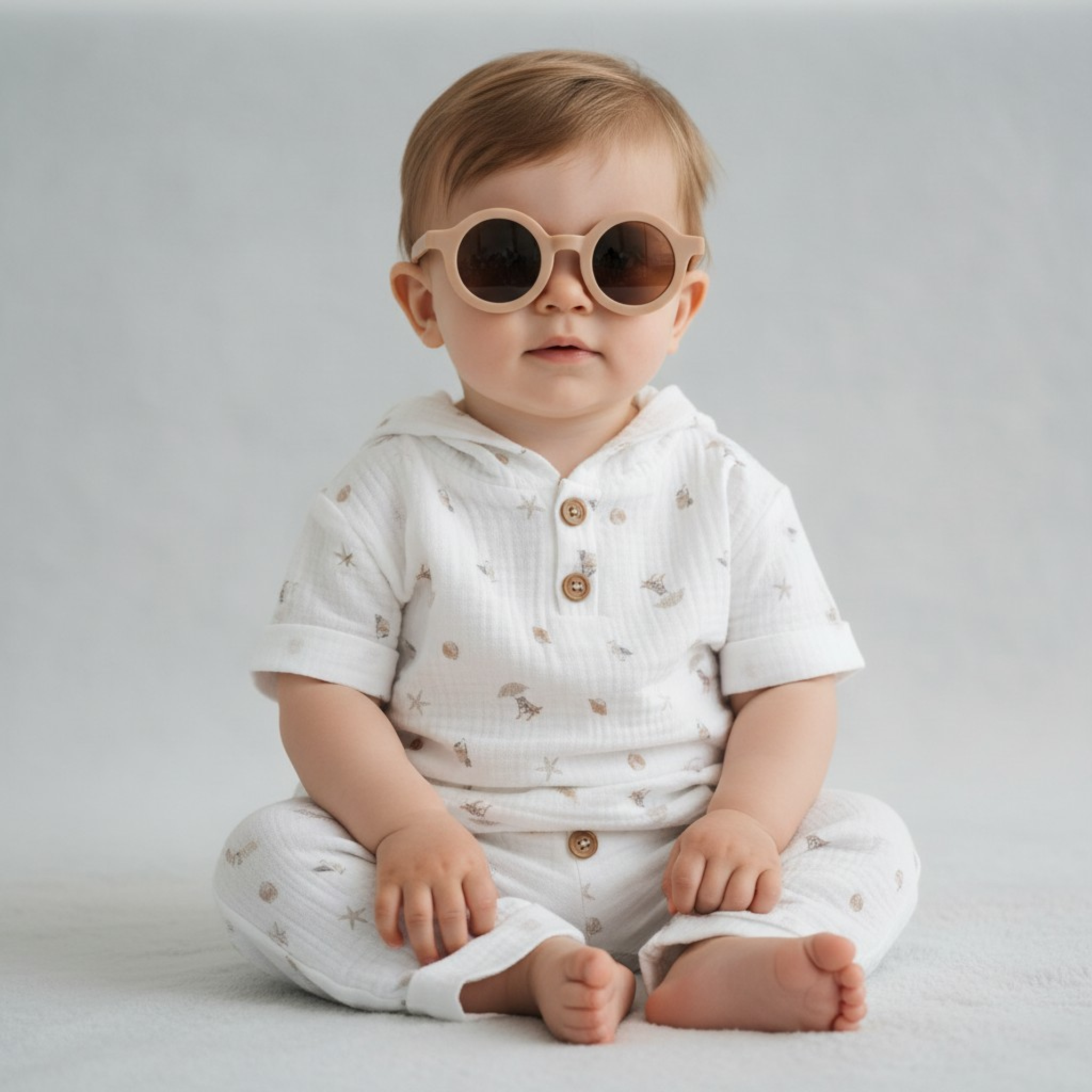 Rock a bye boutique F08977 5056756546496 RBF08977W Muslin "Seaside"  Set with Glasses (0-12 months)