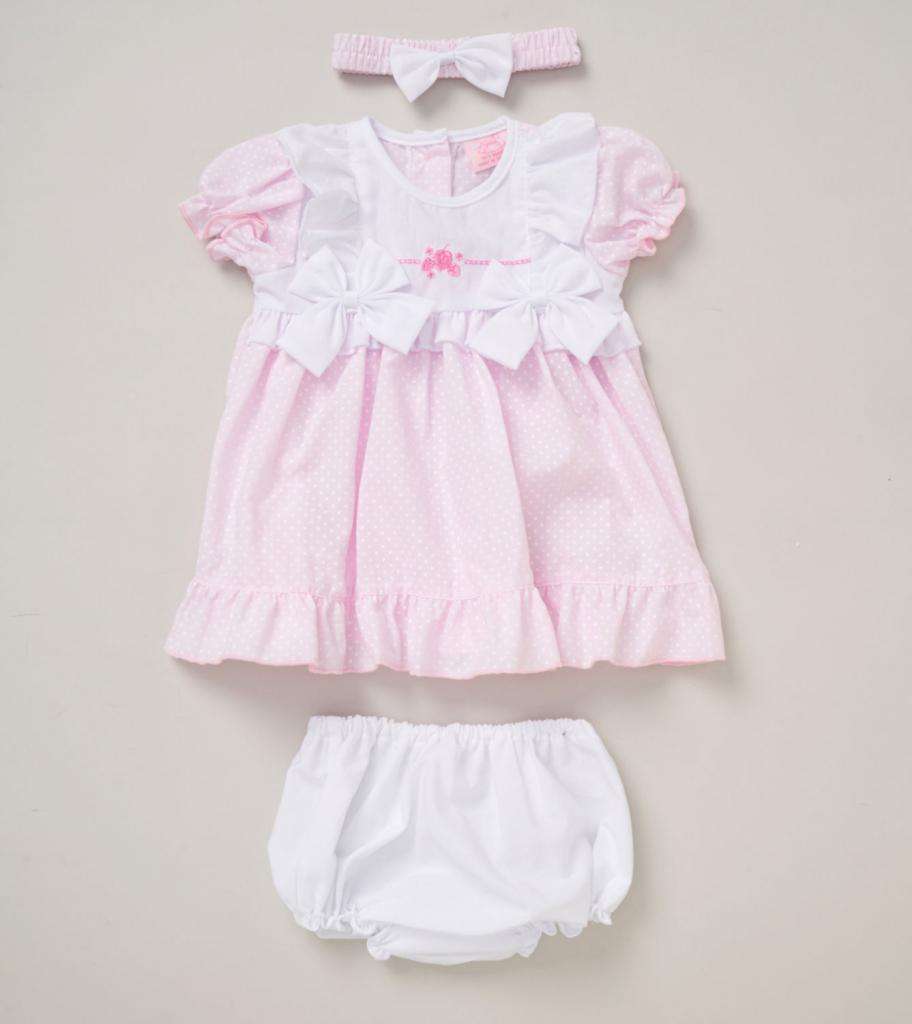 Rock a bye boutique F09179 INF 5056756574802 RBF09179B Double Bow Dress Set (9-24 months)