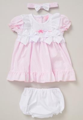 Rock a bye boutique F09179 NB 5056756552398 RBF09179A Double Bow Dress Set (0-9 months)