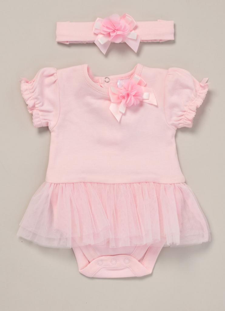 Rock a bye boutique F09843 NB 5056756564131 RBF09843 Bow and Flower Tutu Bodysuit ( 0-9 months)