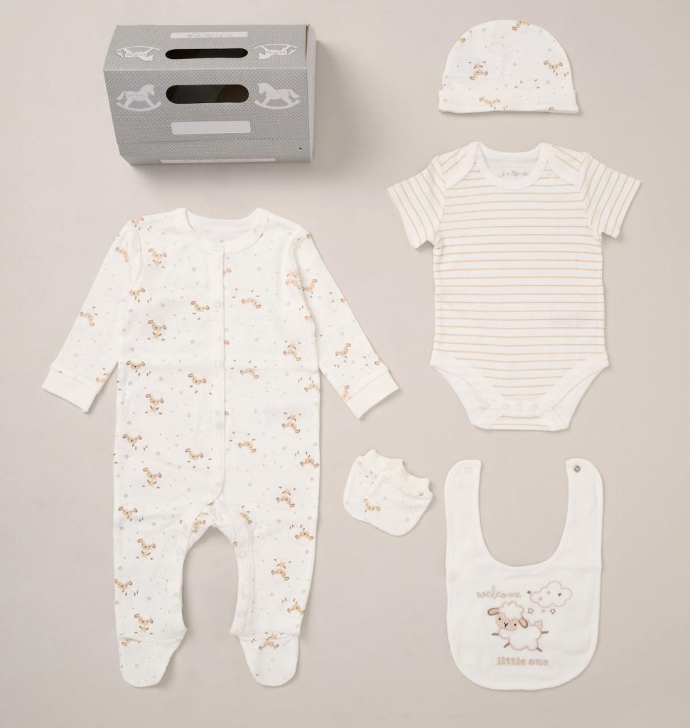 Rock a bye boutique F10096NB * RBF10096 "Welcome" Set 5 Piece Layette Set (Nb-6 months)