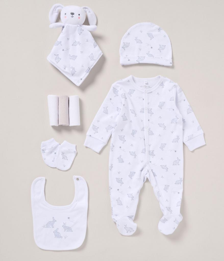 Rock a bye boutique F10110 * RBF10115 8 Piece "Bunny" Layette Set (NB-6 months)