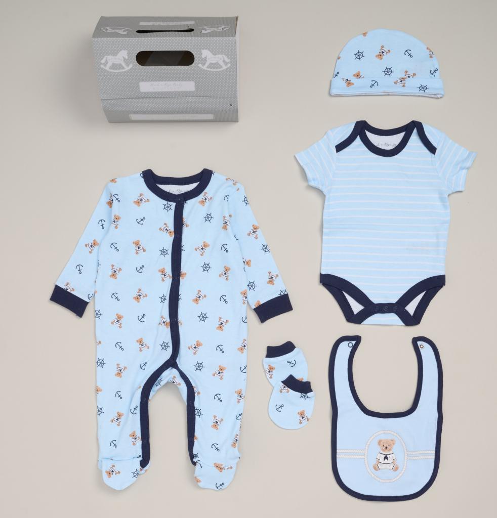 Rock a bye baby F010396NB * RBF10396  Teddy Box 5 Piece Layette Set (Nb-6 months)