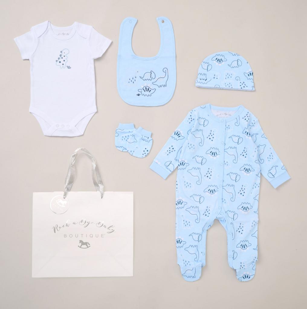 Rock a bye boutique F10633NB * RBF10633 Dinosaur  5 Piece Layette Set (Nb-6 months)