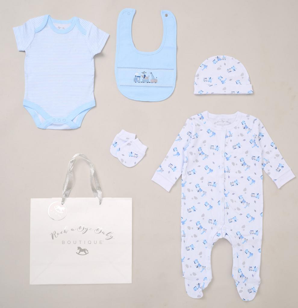 Rock a bye boutique F10647NB * RBF10647  Train Set 5 Piece Layette Set (Nb-6 months)