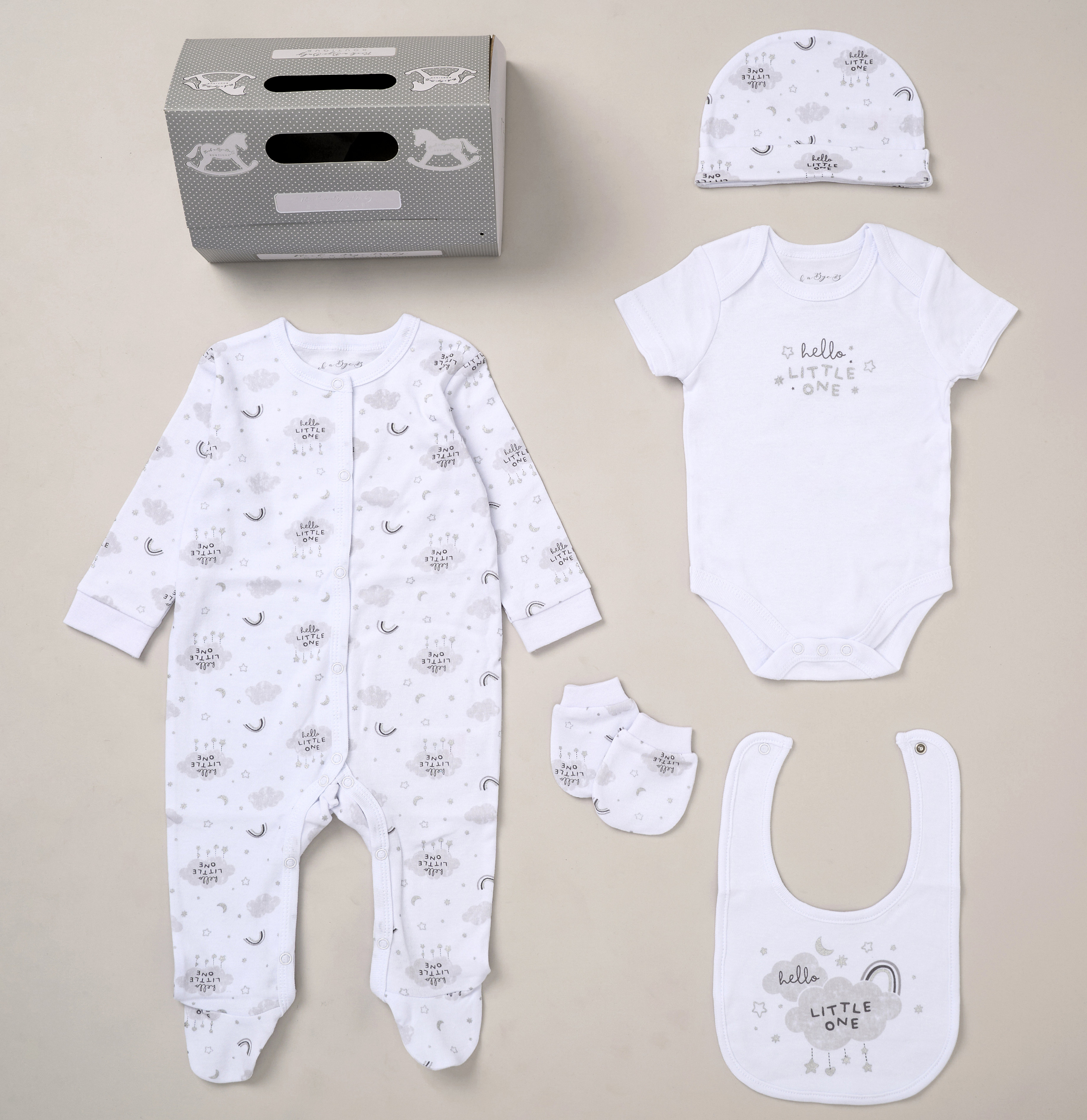 Rock a bye boutique F10688NB * RBF10688 Hello Little One Set 5 Piece Layette Set (Nb-6 months)