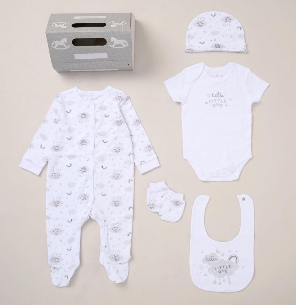 Rock a bye boutique F10688NB * RBF10688  Hello Little One Set 5 Piece Layette Set (Nb-6 months)