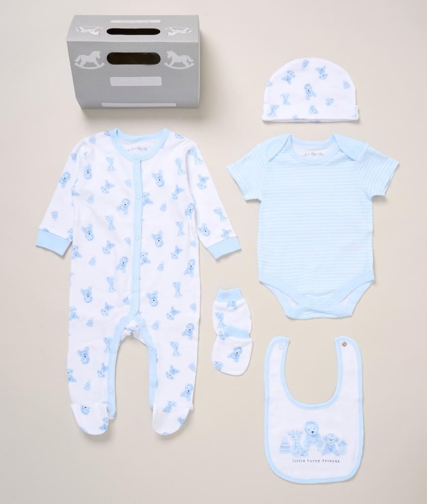 Rock a bye boutique F10714NB * RBF10714  Furry Friends 5 Piece Layette Set (Nb-6 months)
