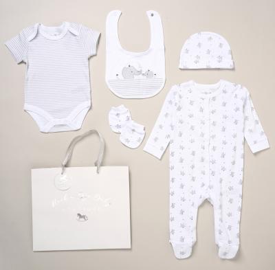 Rock a bye boutique F10721NB * RBF10721w Elephant 5 Piece Layette Set (Nb-6 months)