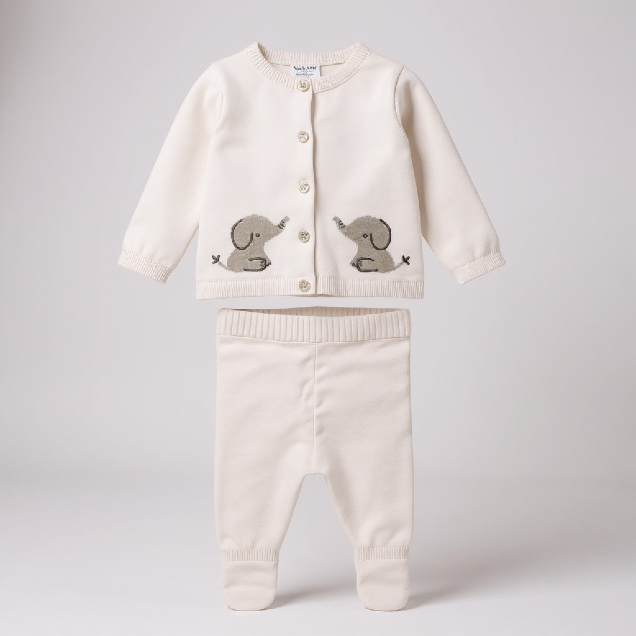 Rock a bye boutique G10830 * RBG10830W Elephant True Knit Cotton Set (0-12 months)