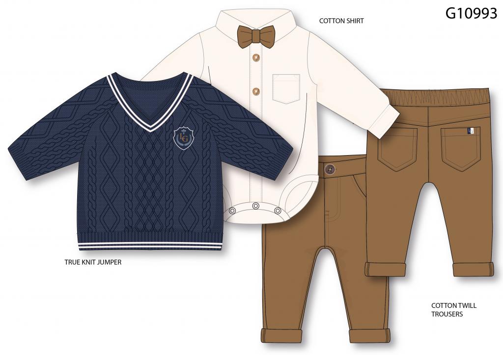Rock a bye boutique G10825 * RBG10993AS Knitted Three Piece (12-24 months)