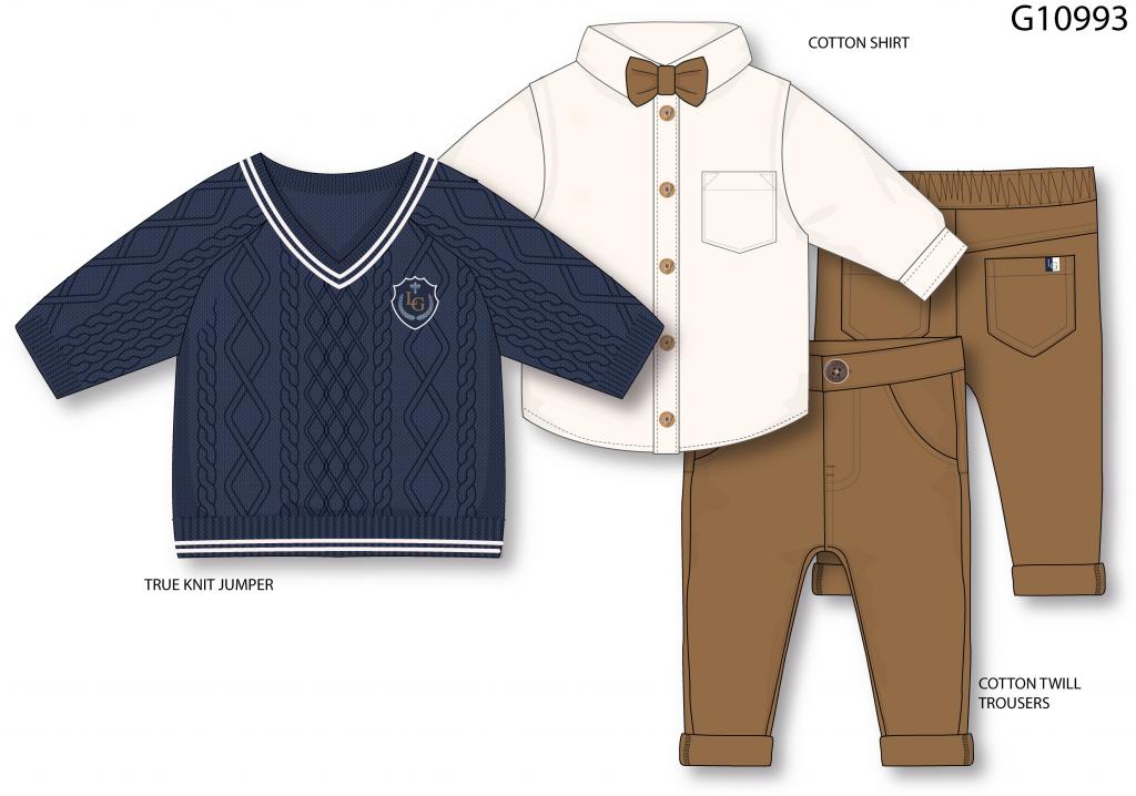 Rock a bye boutique G10993 * RBG10993BS Knitted Three Piece (2-4 years)