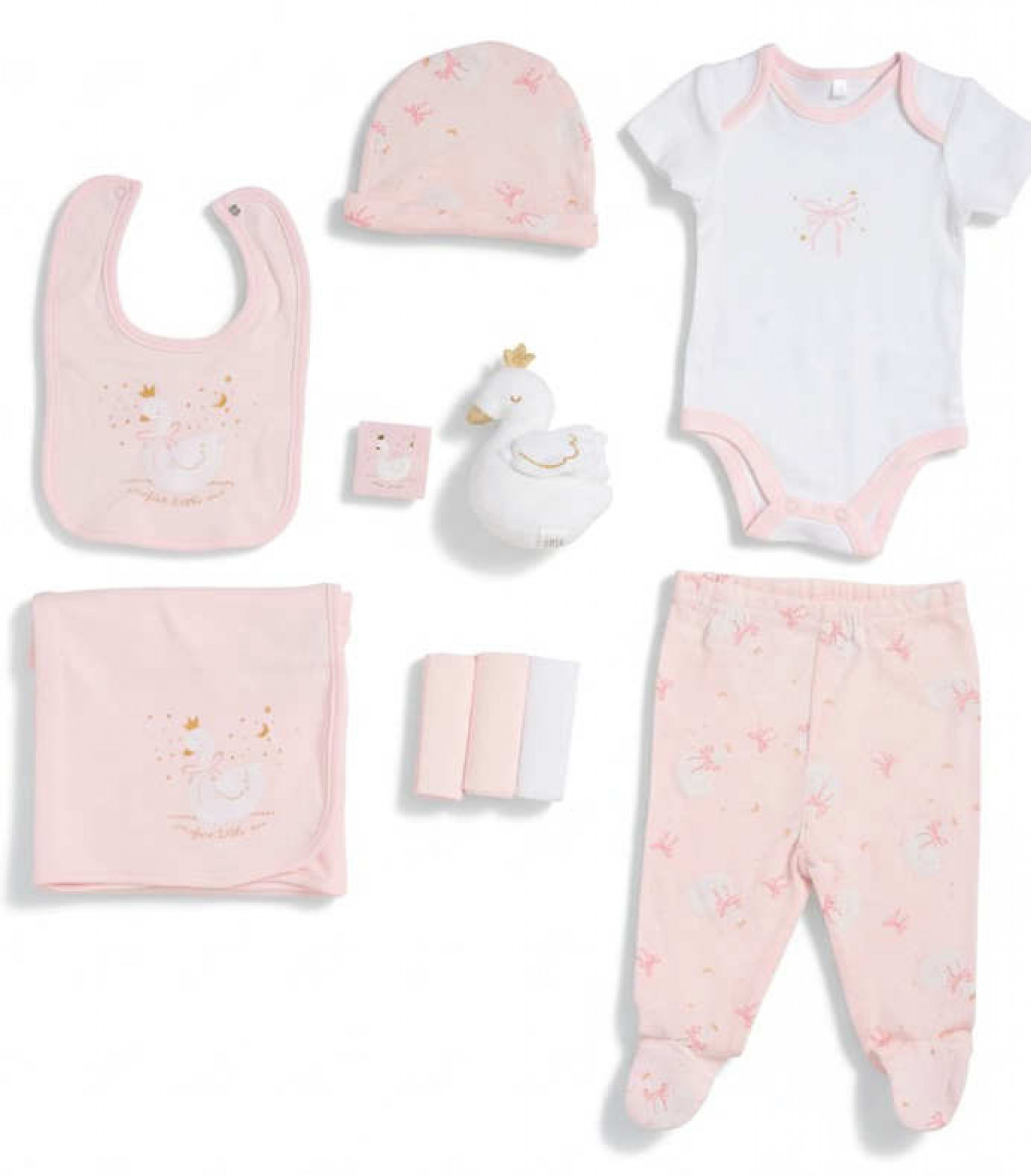 Rock a bye boutique G11038 * RBG11038P 10 Piece Layette "Swan" (Nb-6 months)