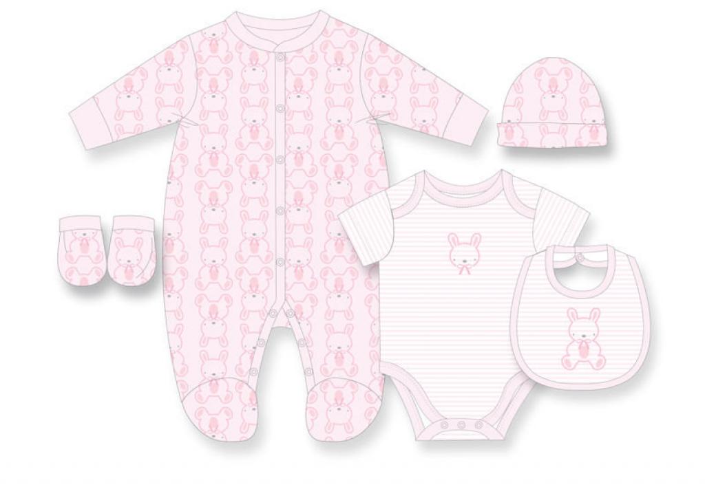Rock a bye boutique G11780 * RBG11780 Bunny 5 Piece Layette Set (Nb-6 months)