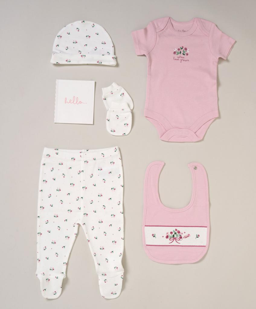 Rock a bye boutique G11827 * RBG11827 Floral 6 Piece Layette Set (Nb-3 months)