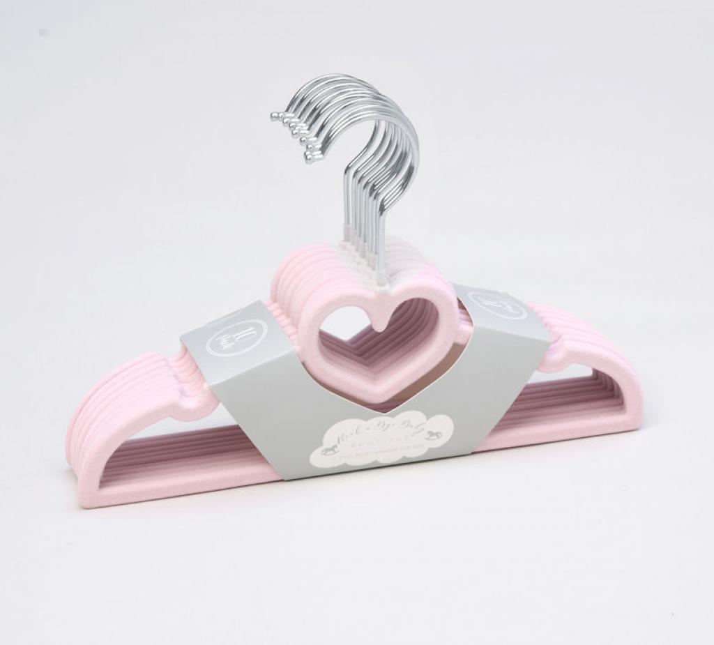 Rock a bye boutique G11910  RBG11910 10 xVelvet Hangers - Pink Heart