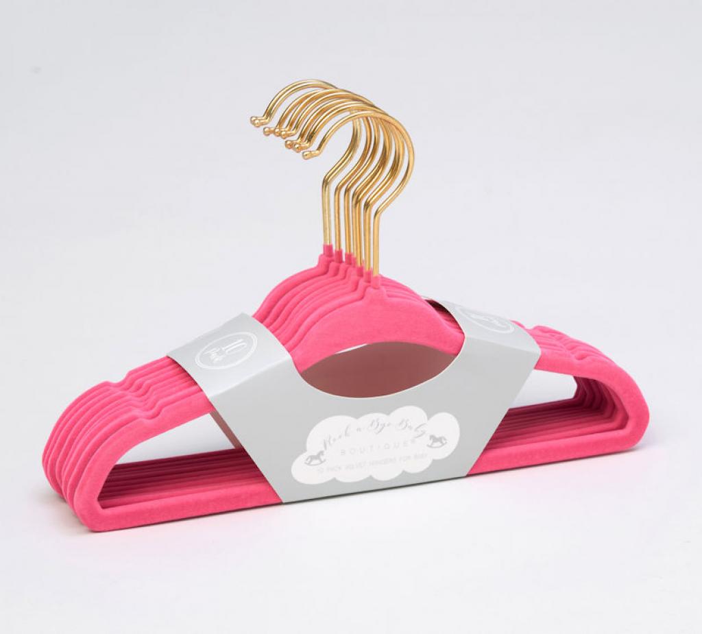 Rock a bye boutique G11916  RBG11916 Velvet Hangers - Bright Pink