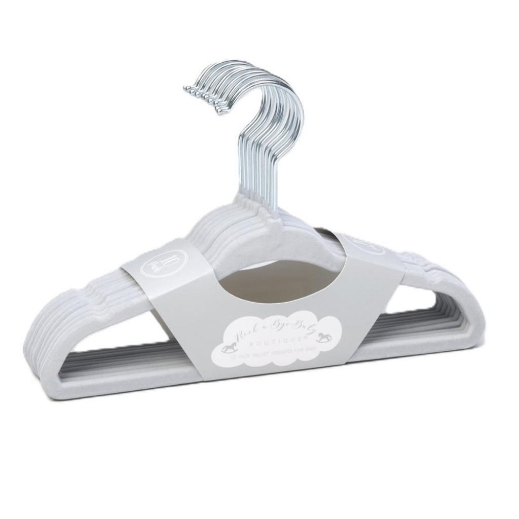 Rock a bye boutique G1197  RBG11917 10 x Velvet Hangers - Silver