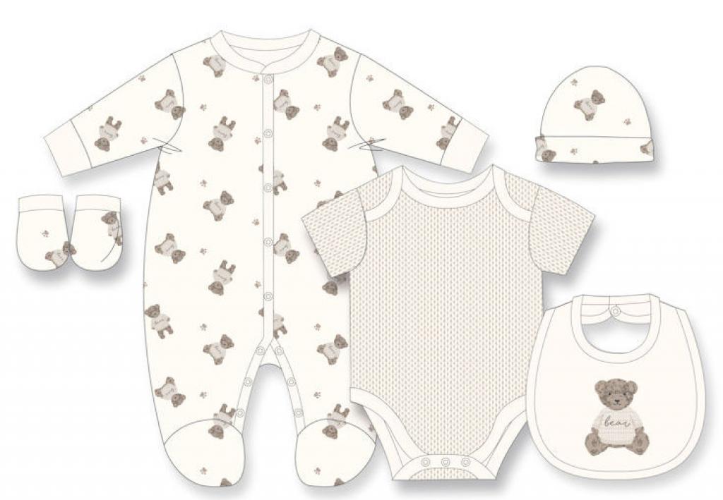 Rock a bye boutique G12013 * RBG12013 5 Piece Teddy Layette Set (Nb-6 months)
