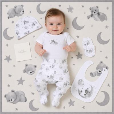 RBG12018G  Teddy 6 Piece Layette Set  (Nb-6 months)