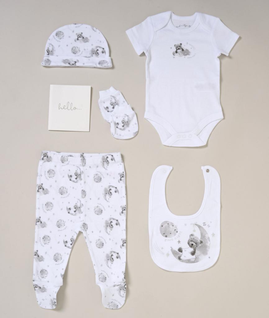 Rock a bye boutique G12018 * RBG12018 Teddy 6 Piece Layette Set (Nb-6 months)