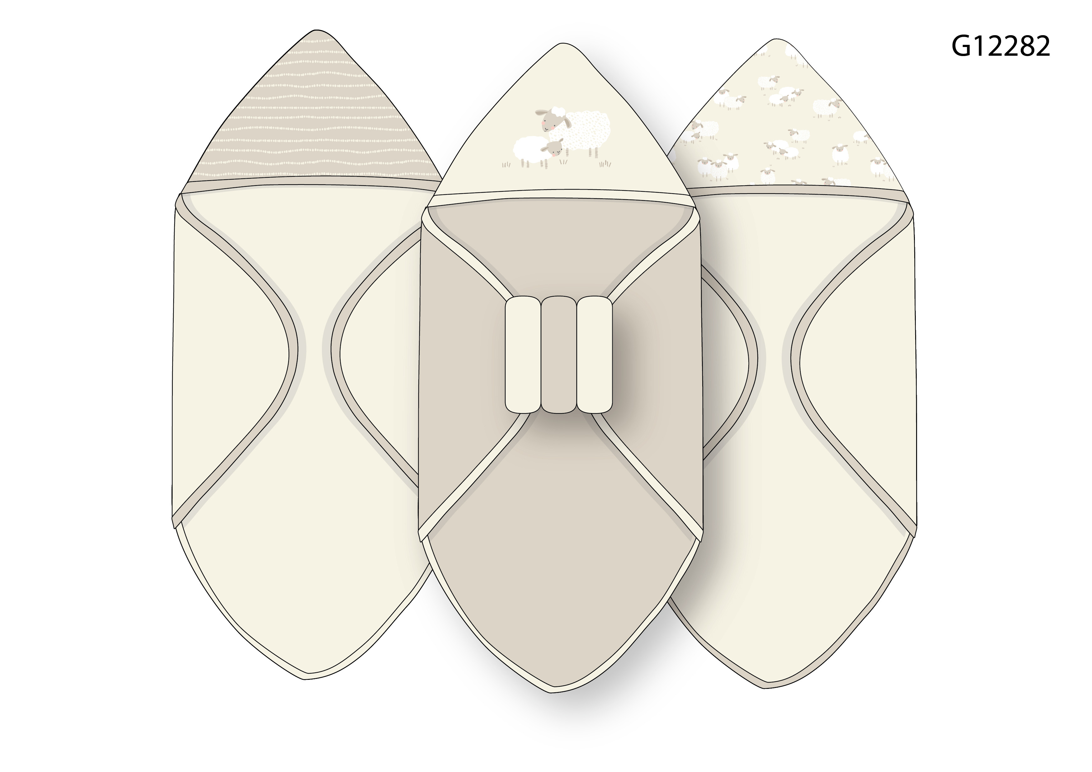 Rock a bye boutique H14924 * RBG12282 Hooded Towel and Wash Cloth Set "Sheep"