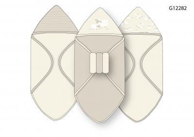 RBG12282  Hooded Towel and Wash Cloth Set "Sheep" 