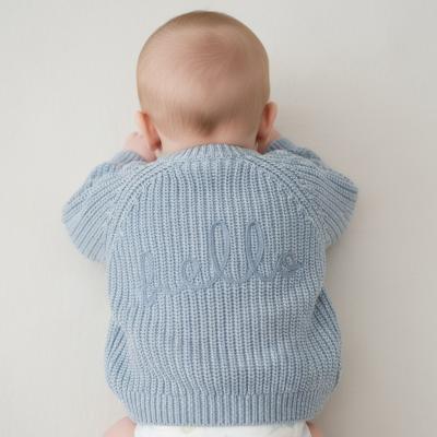 RBG12760B  Blue "Hello" Cardigan  (0-12 months)