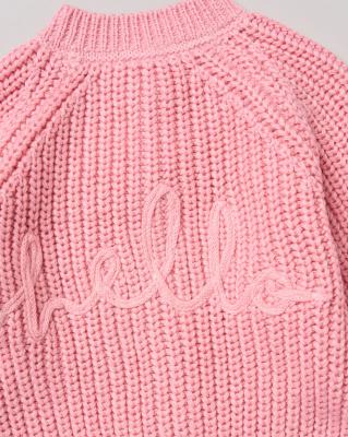 RBH13665  Pink "Hello" Cardigan  (0-12 months)