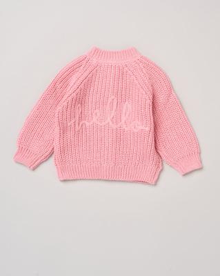 Rock a bye boutique H13665 * RBH13665 Pink "Hello" Cardigan (0-12 months)