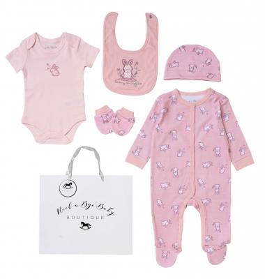 Rock a bye boutique H12677NB * RBH12677P "Bunny" 5 Piece Layette Set (Nb-6 months)